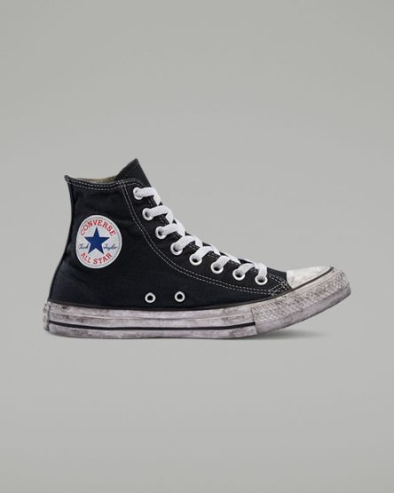 Tenis Converse Chuck Taylor All Star Lona Smoke Cano Alto Masculino Pretas Branco | PT A0047P9